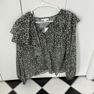 NWT topshop sheer ruffled floral blouse size 6US